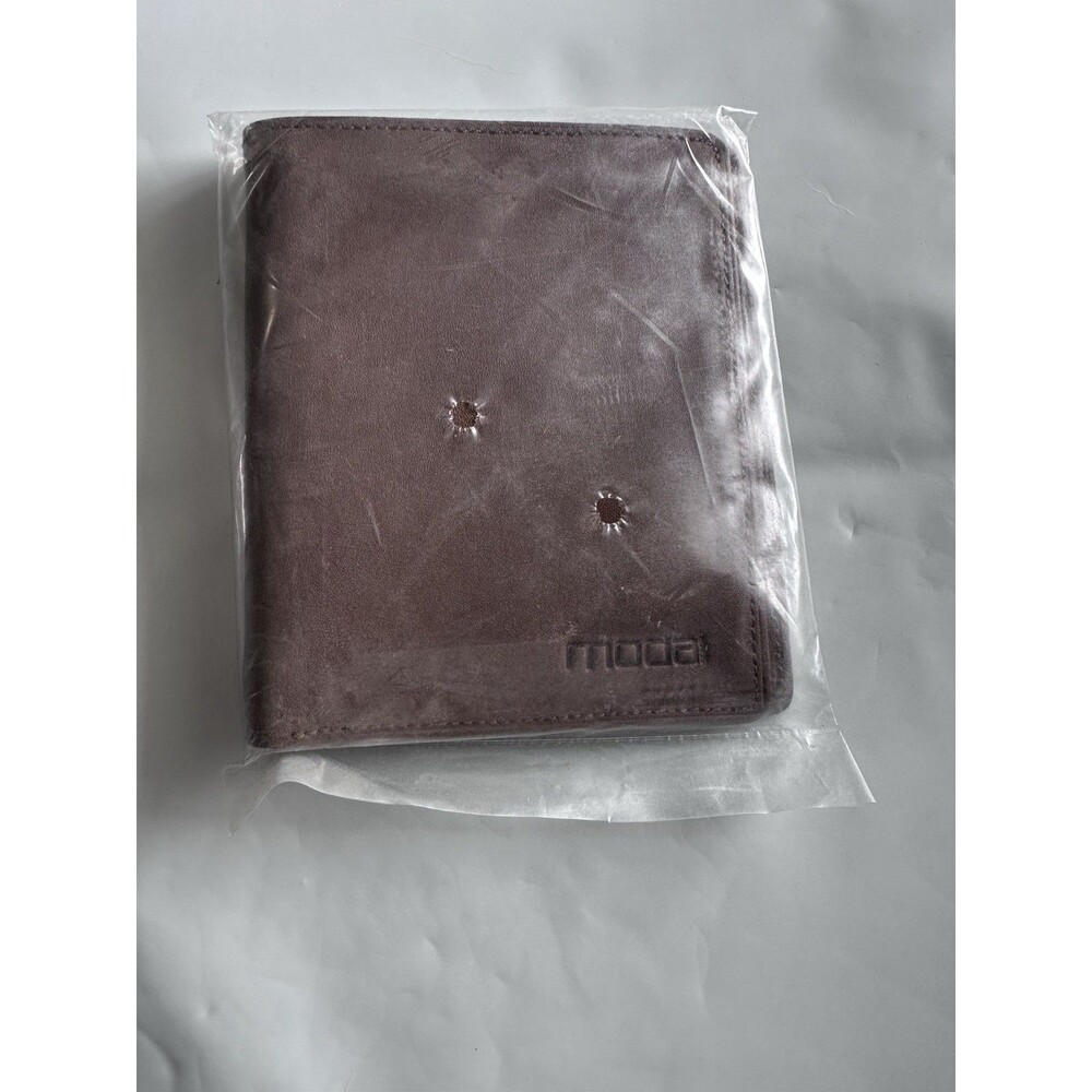 🧡Moda Spana Minimalist Bifold Card Leather Wallet brown - Picture 6 of 6